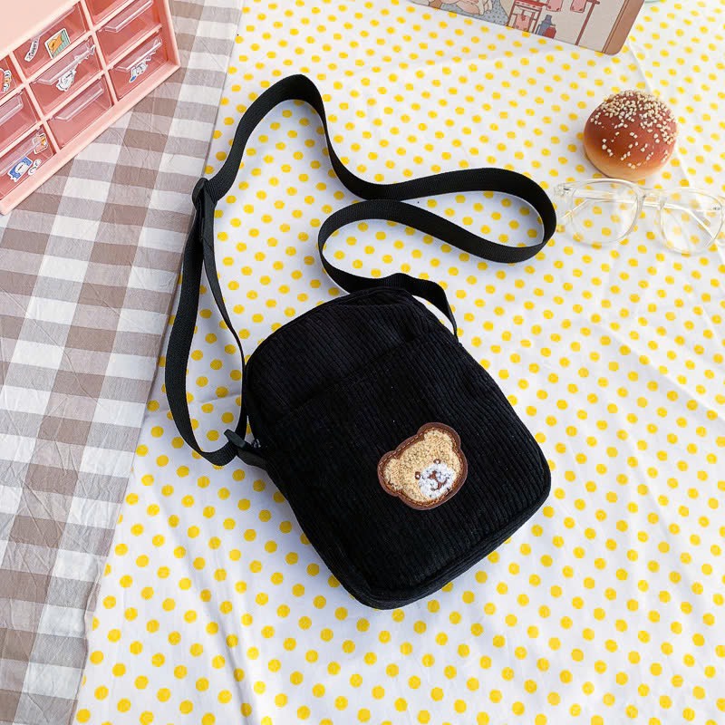T10. Túi nhung kẻ sọc đeo chéo 13*18*5cm
