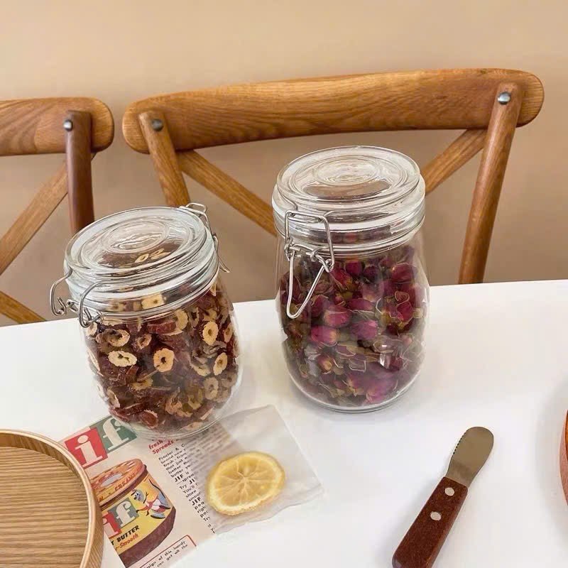 SKG2 Hũ thuỷ tinh tròn nắp cài 1000ml