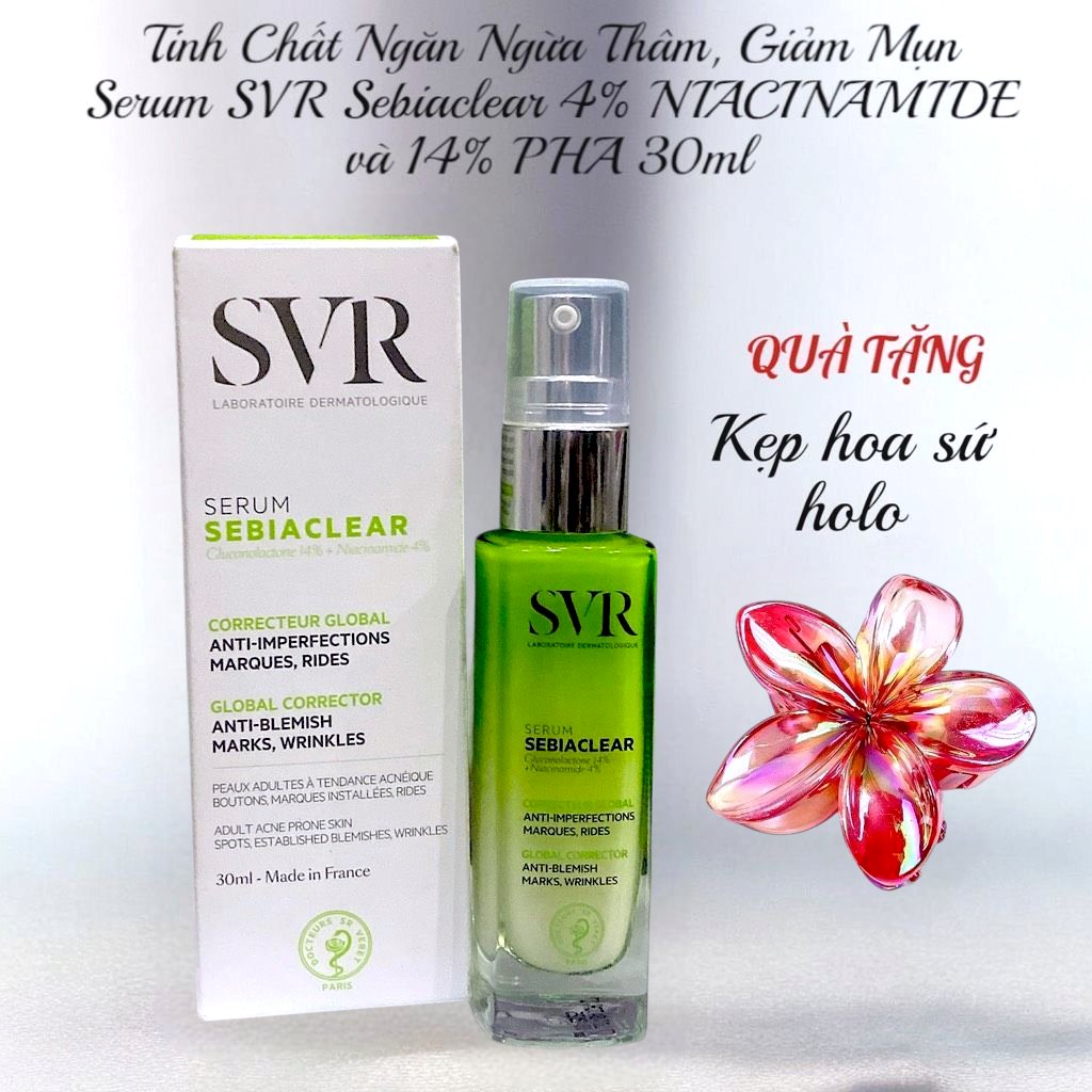 Tinh Chất Ngăn Ngừa Thâm, Giảm Mụn Serum SVR Sebiaclear 4% NIACINAMIDE và 14% PHA 30ml