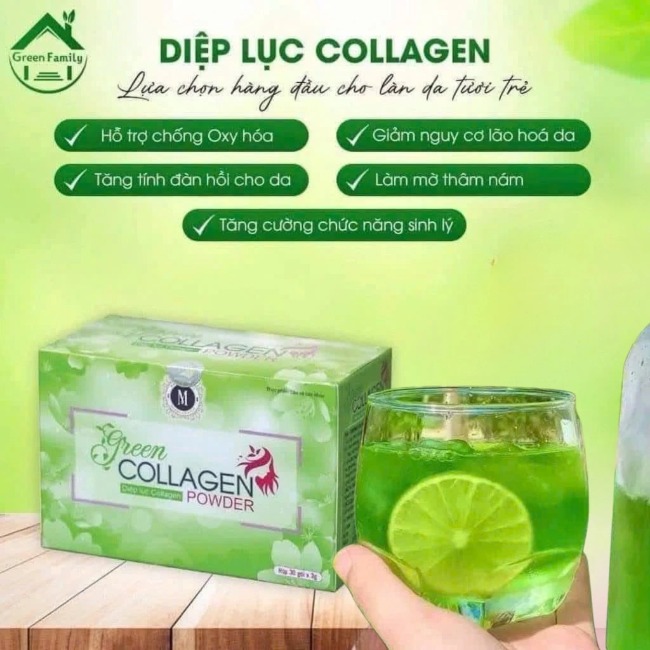 Tảo diệp lục Green Collagen 30gói x 3gr