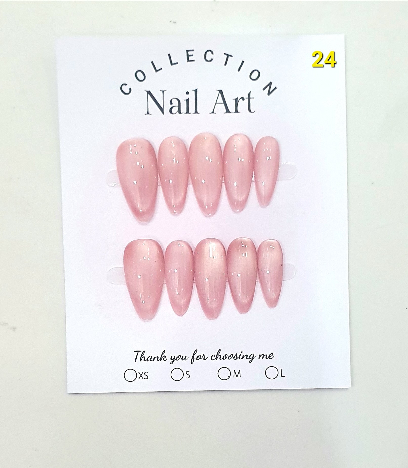 H03. Set 10 móng tay giả mắt mèo kèm keo và giũa móng