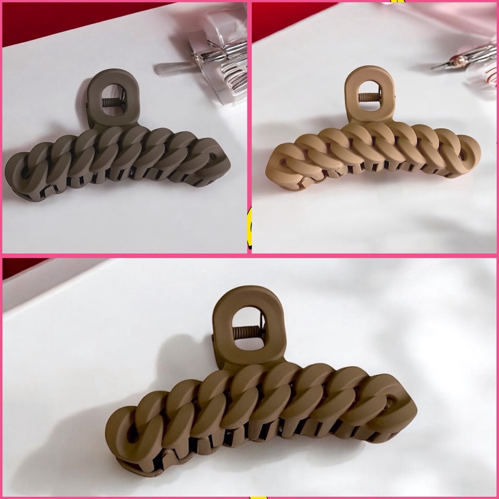 T3.Kẹp tóc càng cua bện xoắn dễ thương 11x3cm