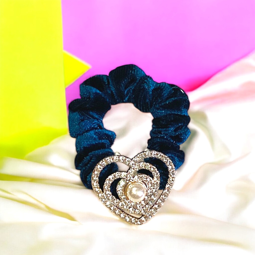 14.4 Dây Cột Tóc Nhung Đính Đá Nhiều Mẫu (1 cái)