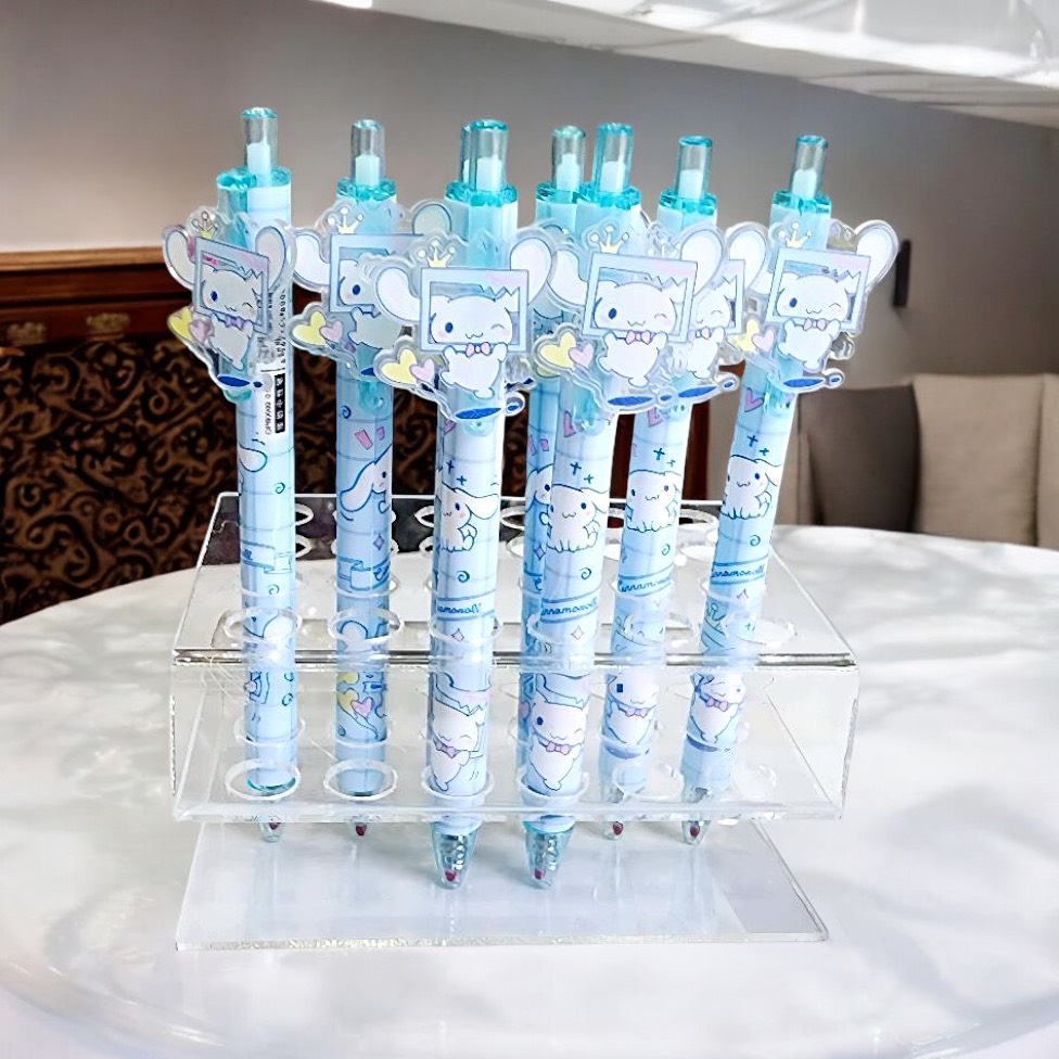 Bút bi kèm charm mực xanh hình nhân vật dễ thương