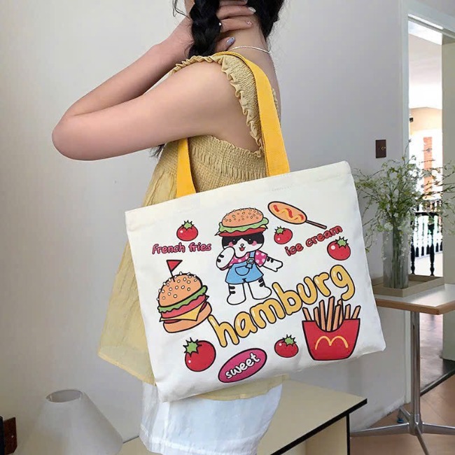 Túi vải canvas 1 lớp có khóa 40x34cm
