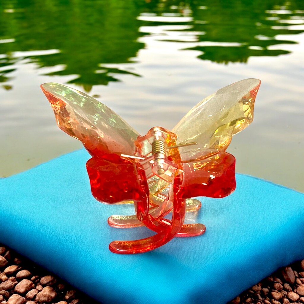 Kẹp bướm nhựa trong pha màu