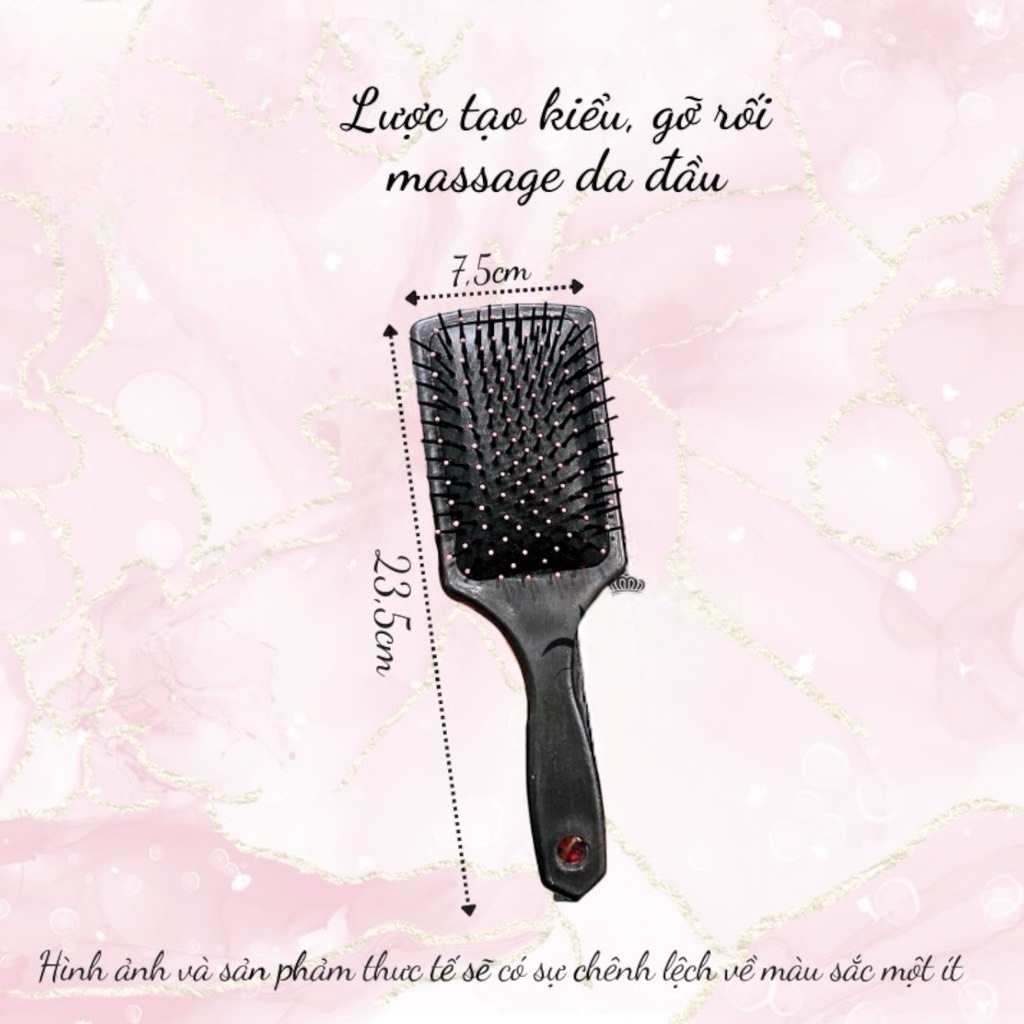 B8.10 Lược tạo kiểu, gỡ rối massage da đầu màu đen