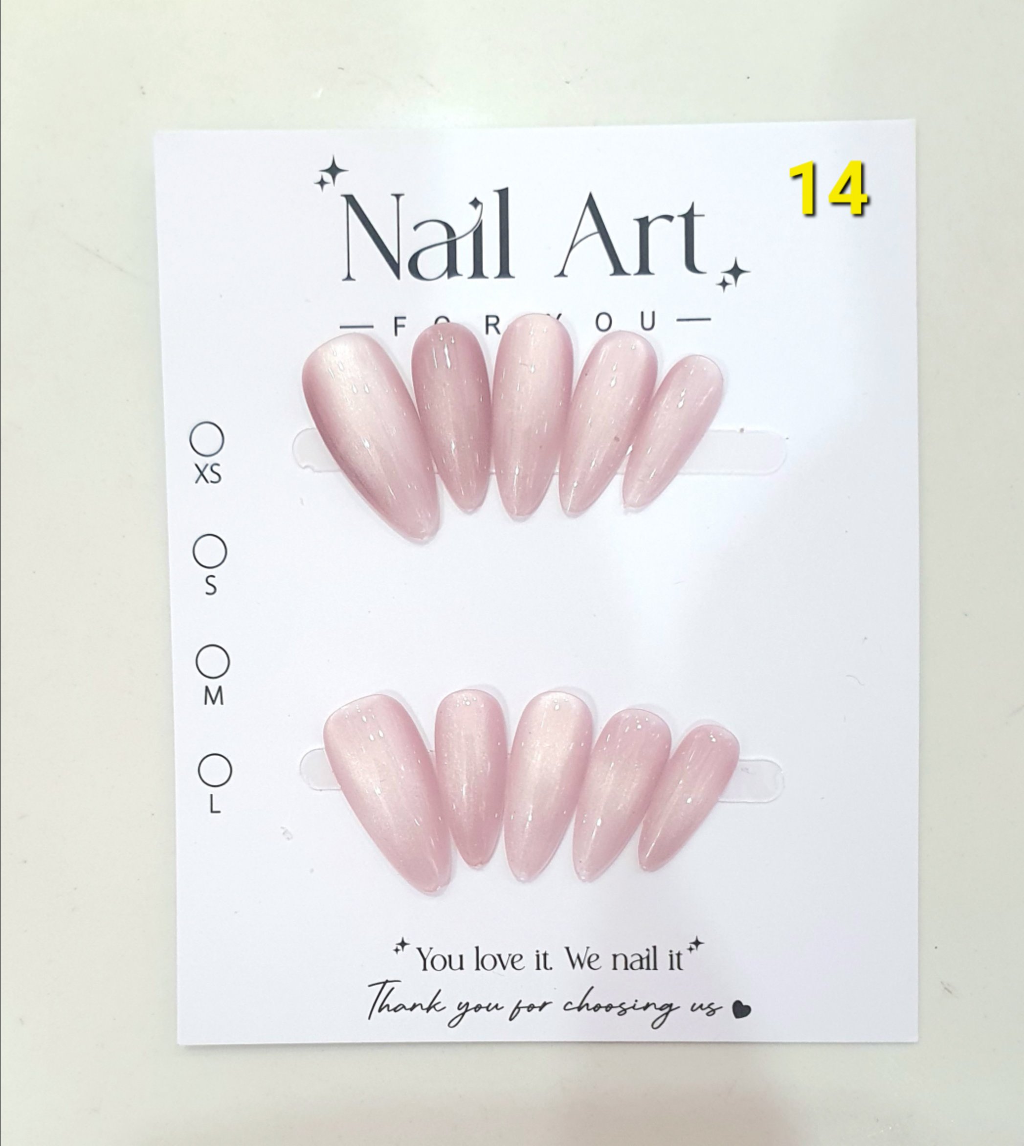 H03. Set 10 móng tay giả mắt mèo kèm keo và giũa móng