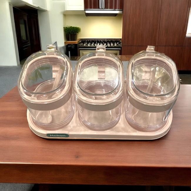 Bộ 3 hũ gia vị Hokori Việt Nhật 2936 (27x15x11cm)