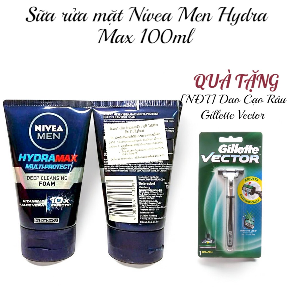 Sữa rửa mặt Nivea Men Hydra Max 100ml - Date T6/2025