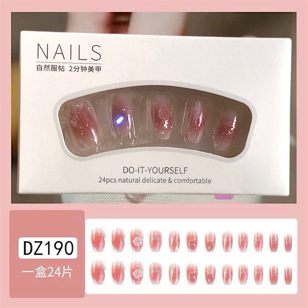 Set 24 móng đính đá kiểu keo