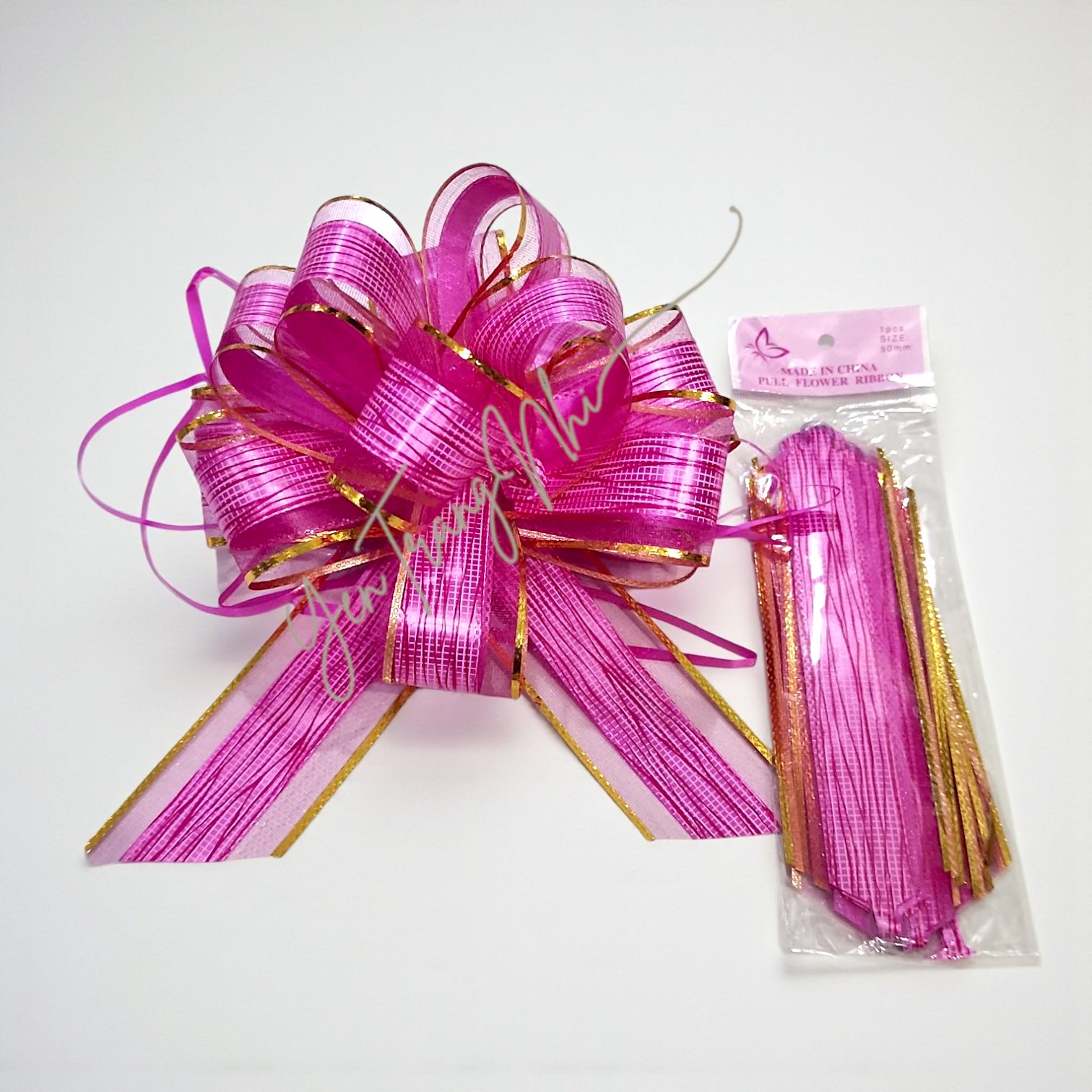 Nơ Rút Hình Bông Hoa Cẩm Tú Cầu 17x5cm (đường kính bông hoa 15-17cm)