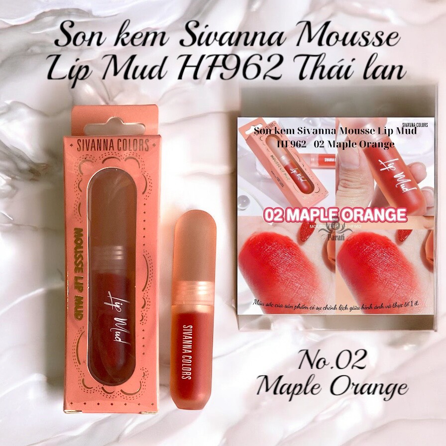 Son kem Sivanna Mousse Lip Mud HF962 Thái lan