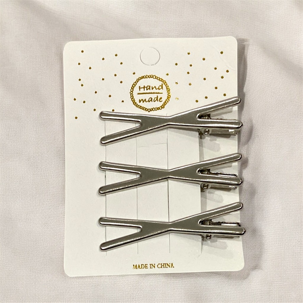 13.1 Set 4 kẹp tóc mái mỏ vịt hình chéo X dễ thương 4,5cm