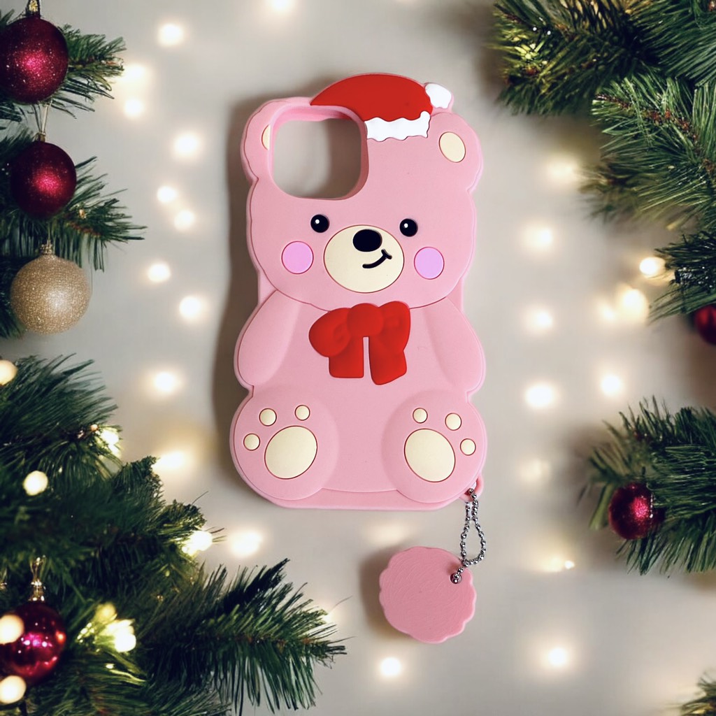 Ốp lưng điện thoại Gấu cute siêu xinh màu hồng cho Iphone