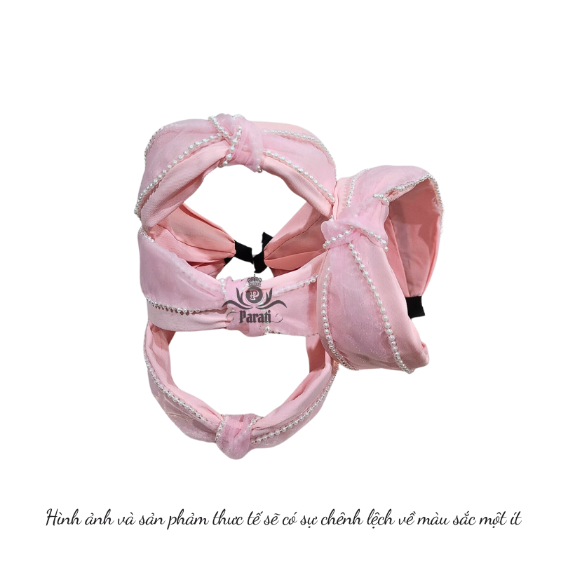 Bờm/Turban Nơ Ngọc Trai Nhiều Màu