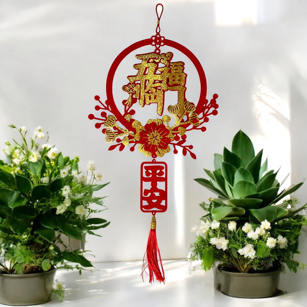 Dây liễng tròn hoa treo trang trí tết