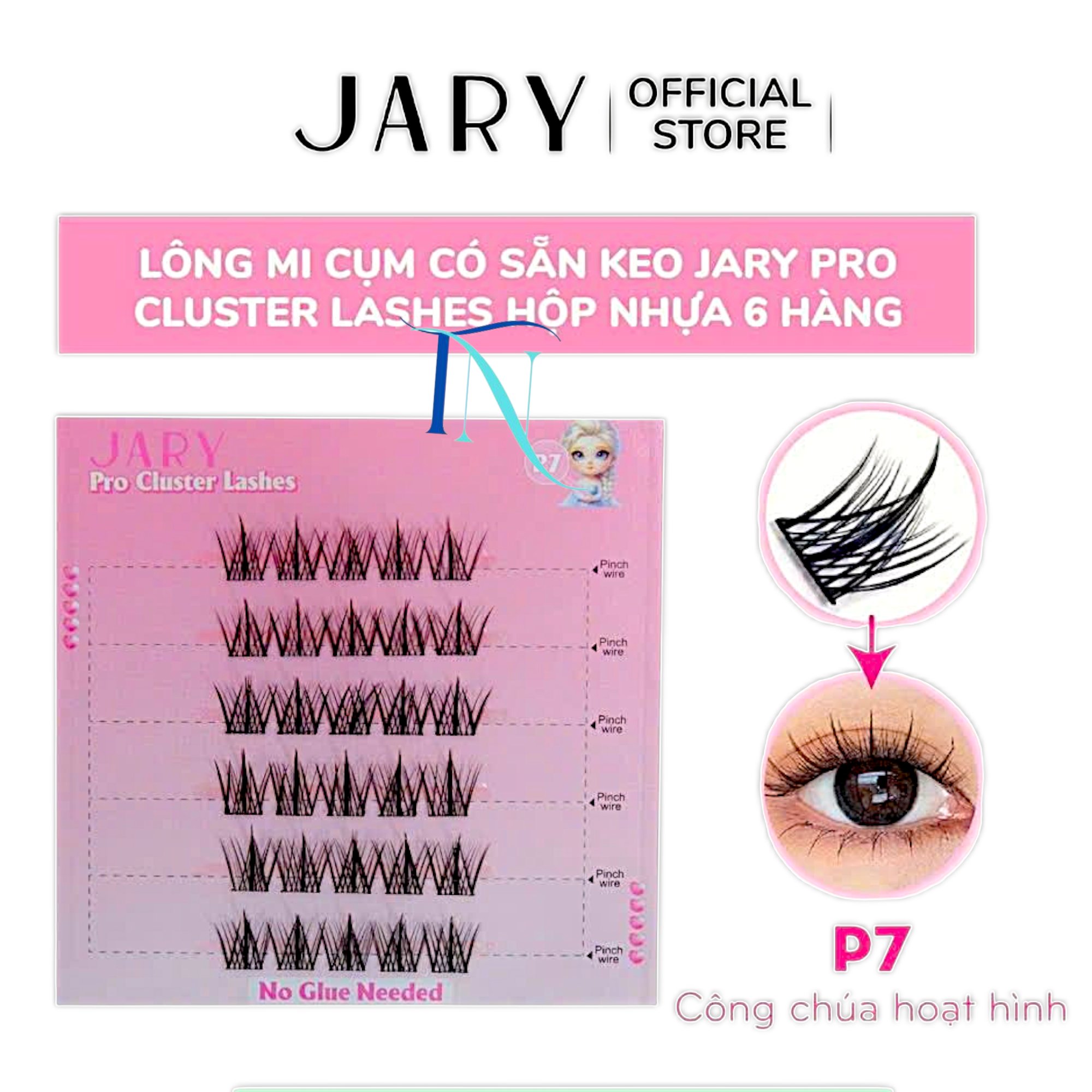 14.7-14.6.Hộp mi giả Jary Pro Cluster Lashes 6 hàng (có sẵn keo)