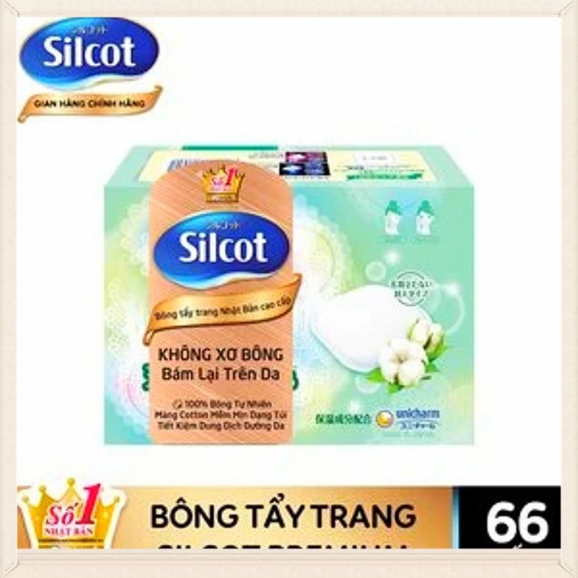 Hộp 66 Miếng Bông Tẩy Trang Với Sợi Bông Cao Cấp Silcot Premium