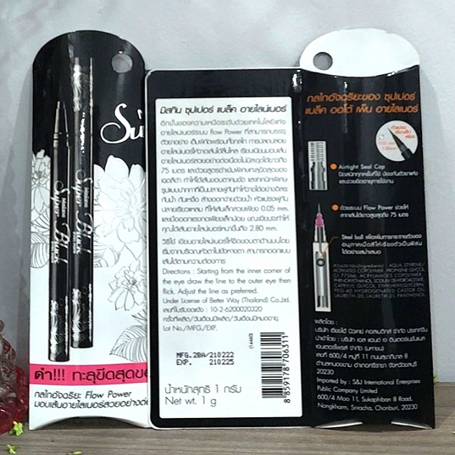 Bút Kẻ Mắt Dạ Đen Không Trôi, Không Lem, Không Nhòe Mistine Super Black Eyeliner 1g