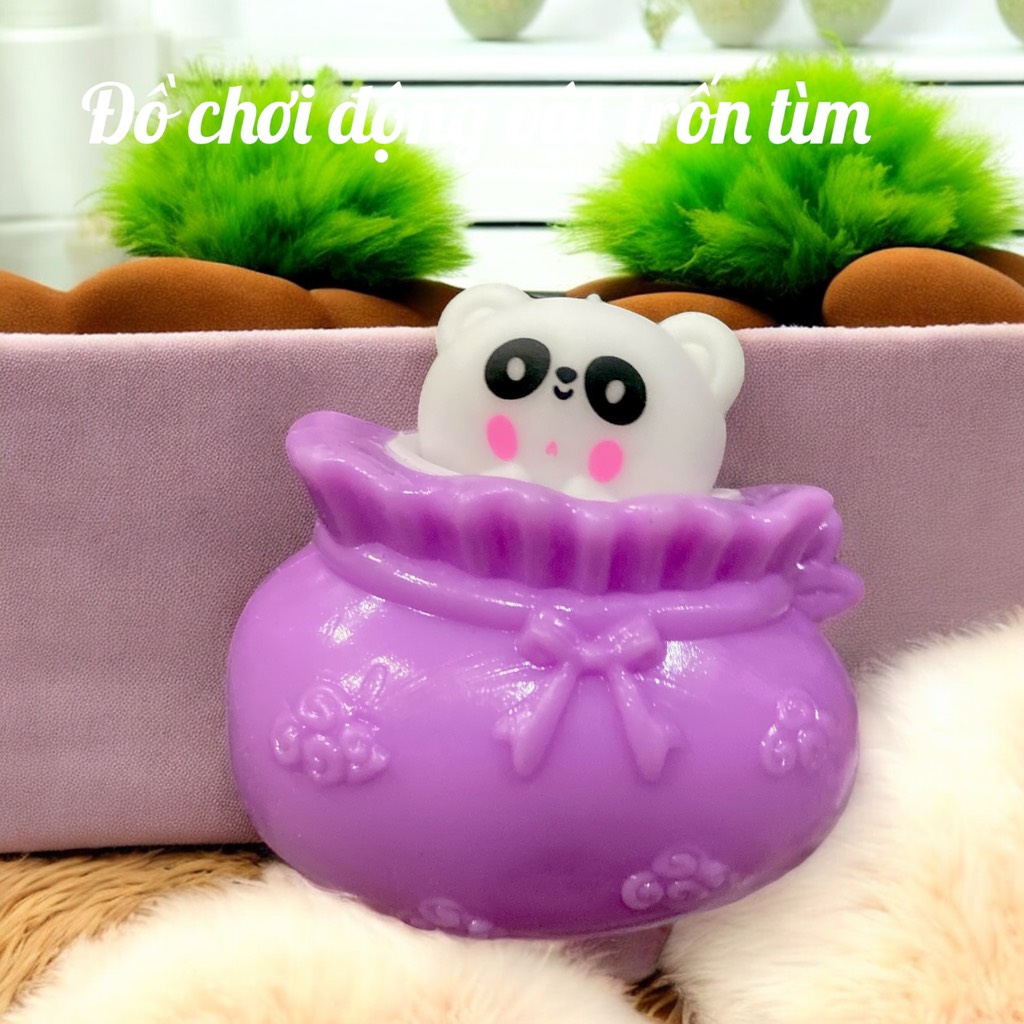 {China} Squishy Đồ chơii động vật trốn tìm nhiều màu