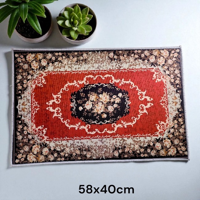 Thảm chân vải chữ nhật hoa 3D