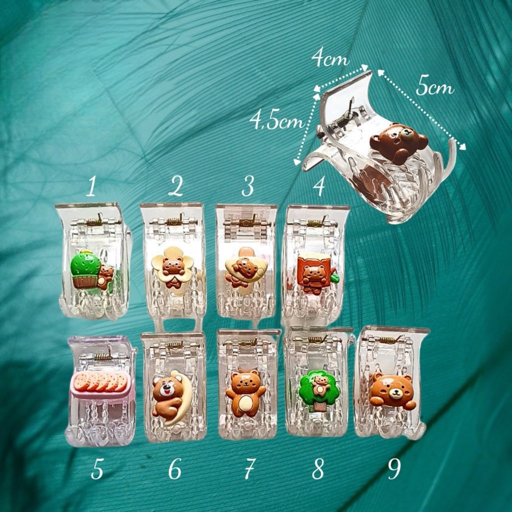 T1.Kẹp tóc càng cua 5 răng gắn charm