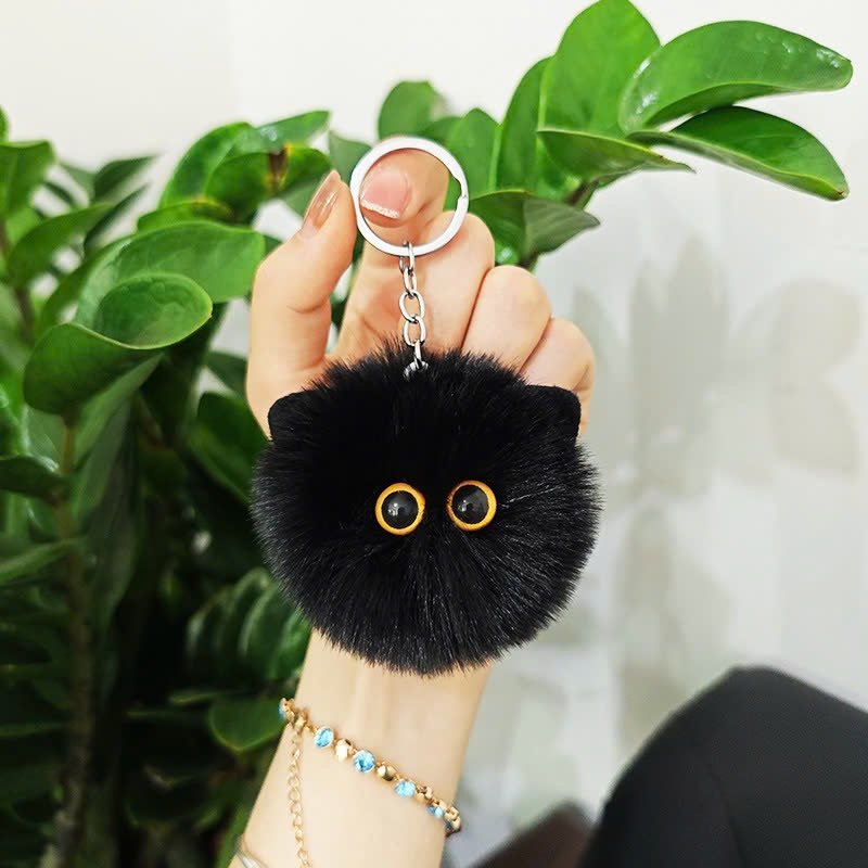 Móc khóa bông tai mèo dễ thương