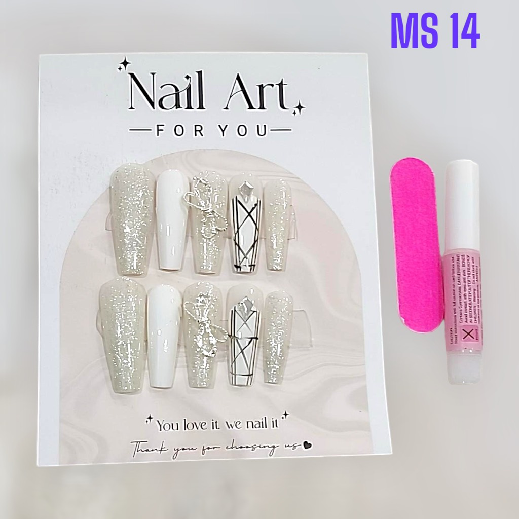 Bộ 10 m.óng ta.y gi.ả nhọn mẫu mới kèm keo dán