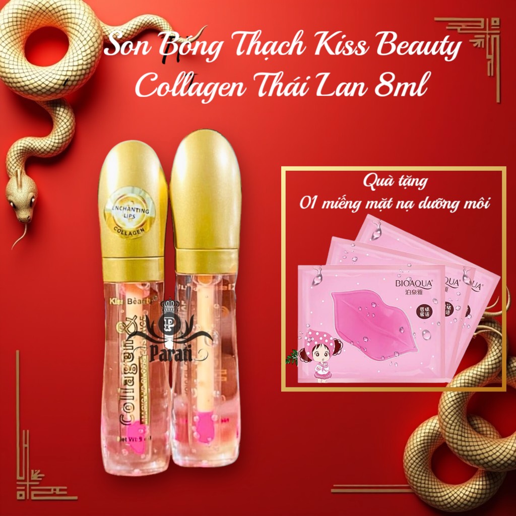Son Bóng Thạch Kiss Beauty Collagen Thái Lan 8ml