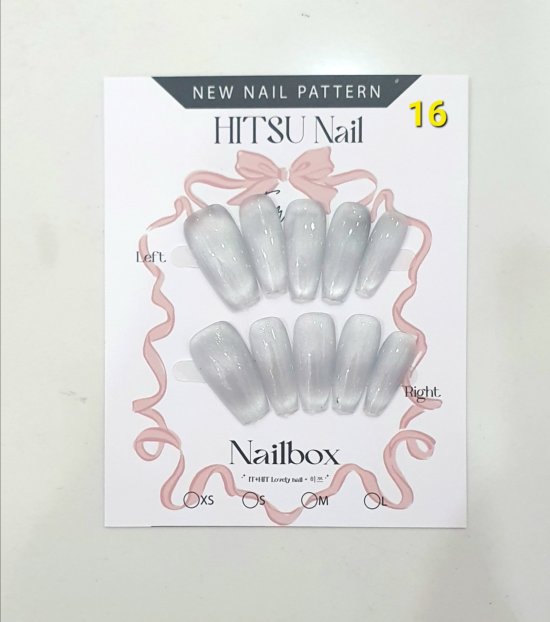 H03. Set 10 móng tay giả mắt mèo kèm keo và giũa móng