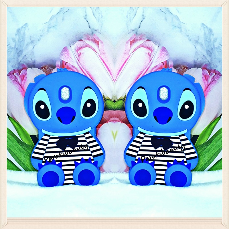 Ốp Lưng Điện Thoại Mềm Hình Stitch Xanh Dễ Thương Cho Samsung J7Pro/J730