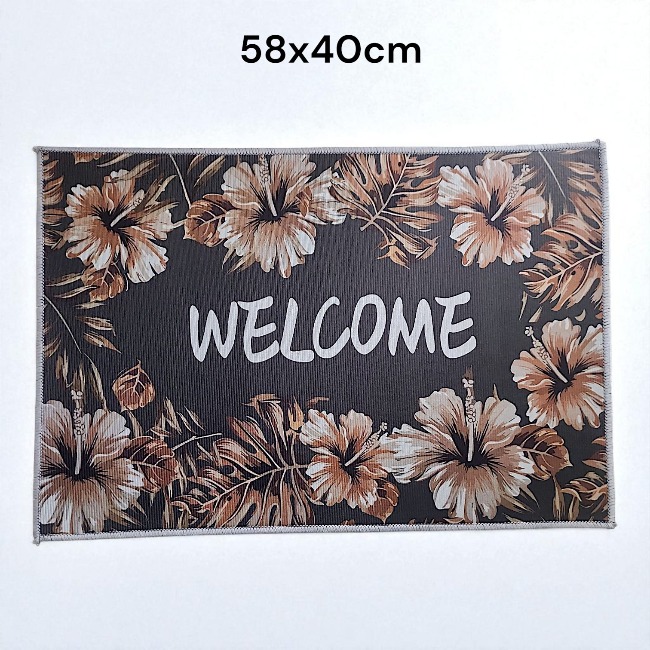 Thảm chân vải chữ nhật hoa 3D