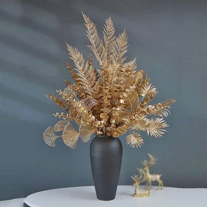 Cành Lá Táo Vàng Kim Decor Trang Trí