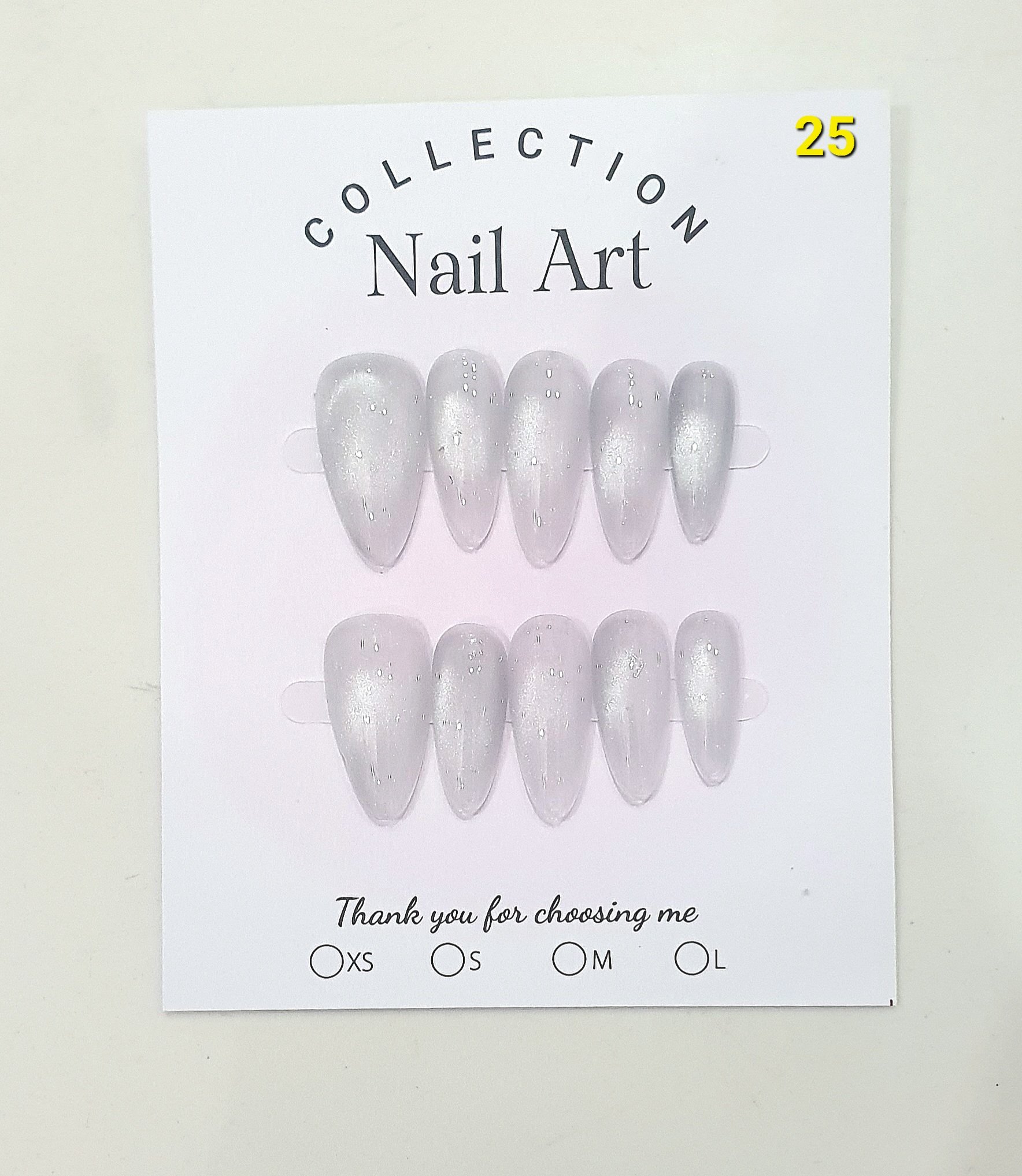 H03. Set 10 móng tay giả mắt mèo kèm keo và giũa móng