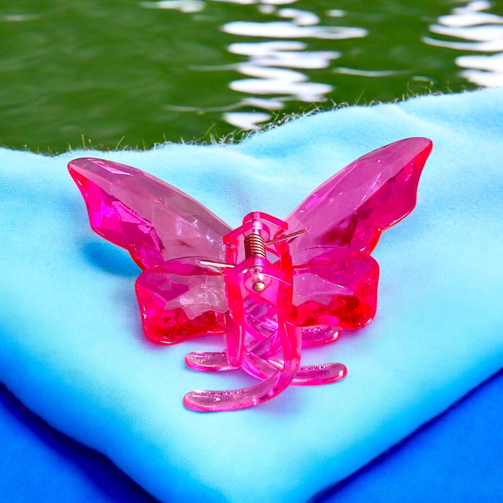 Kẹp tóc cang cua hình bướm trong suốt 9,5cm (4,5cm) x 5cm x 4cm