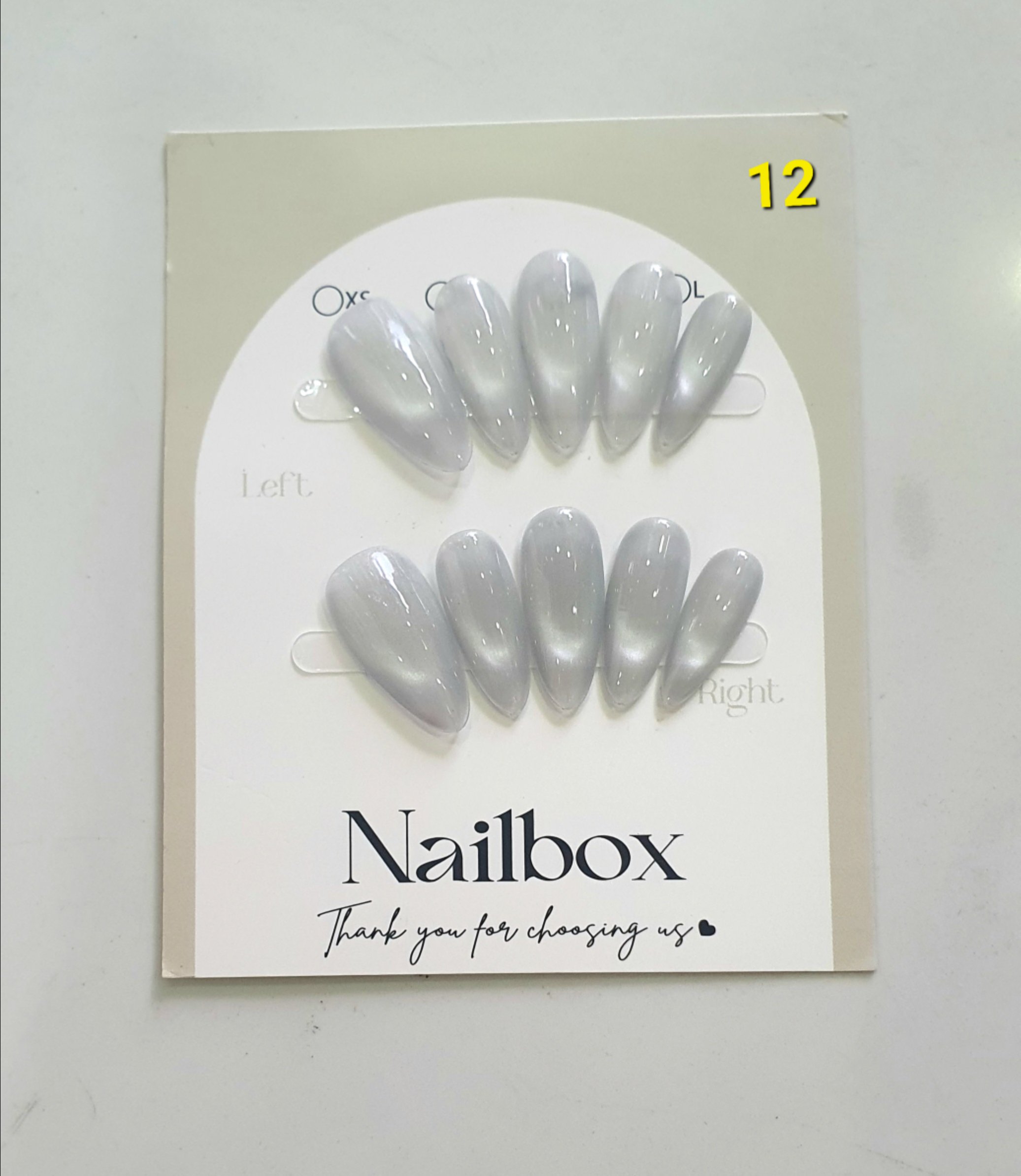 H03. Set 10 móng tay giả mắt mèo kèm keo và giũa móng