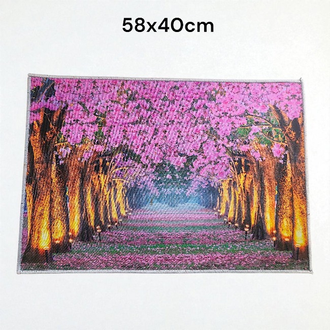 Thảm chân vải chữ nhật hoa 3D