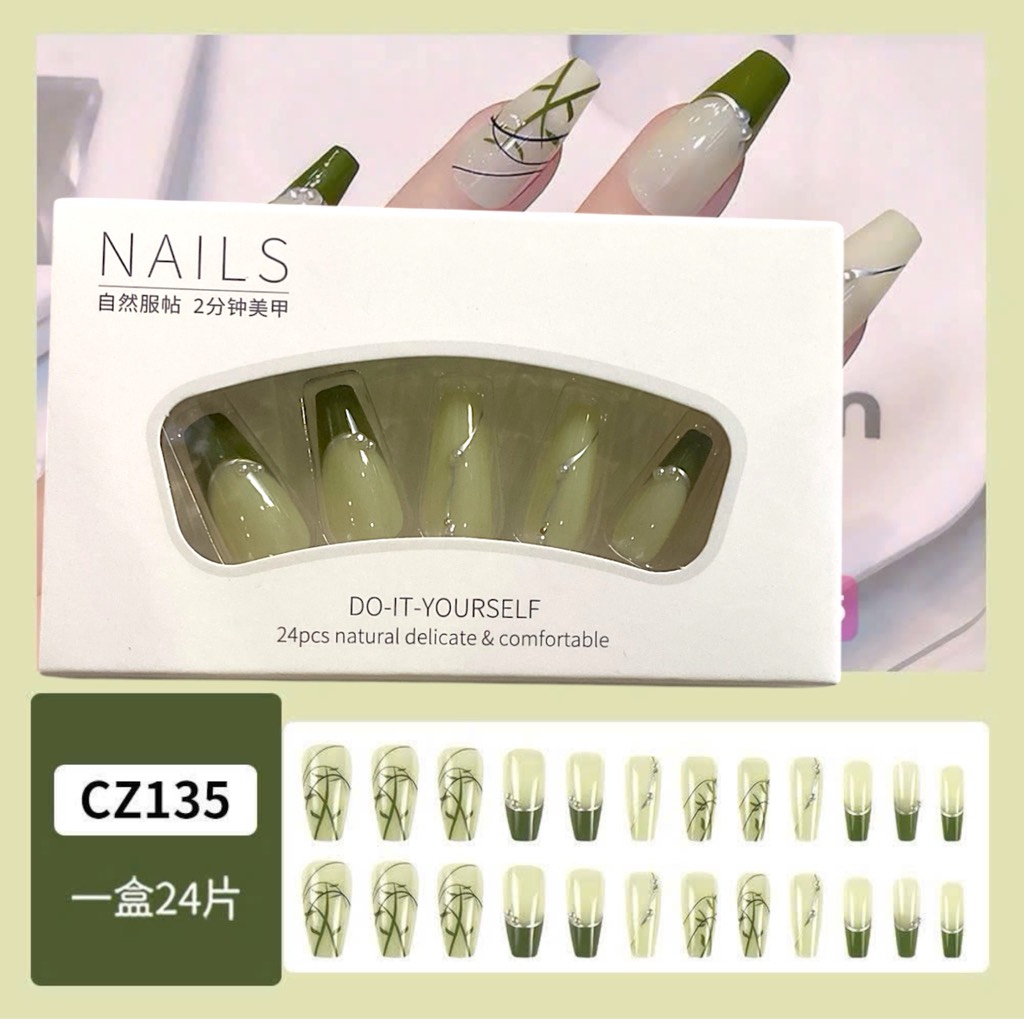 Set 24 móng đính đá kiểu keo