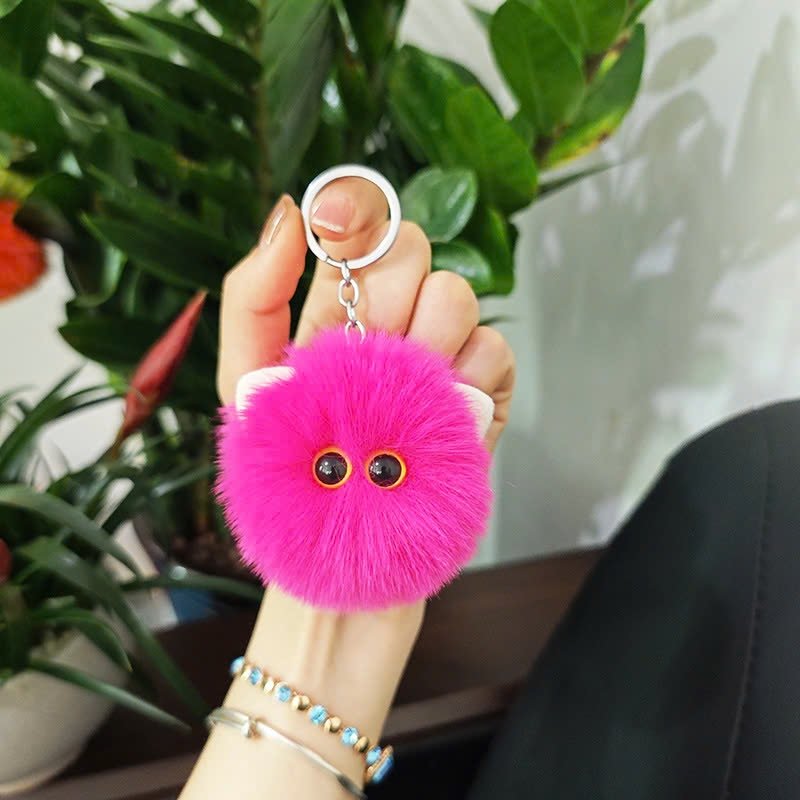 Móc khóa bông tai mèo dễ thương