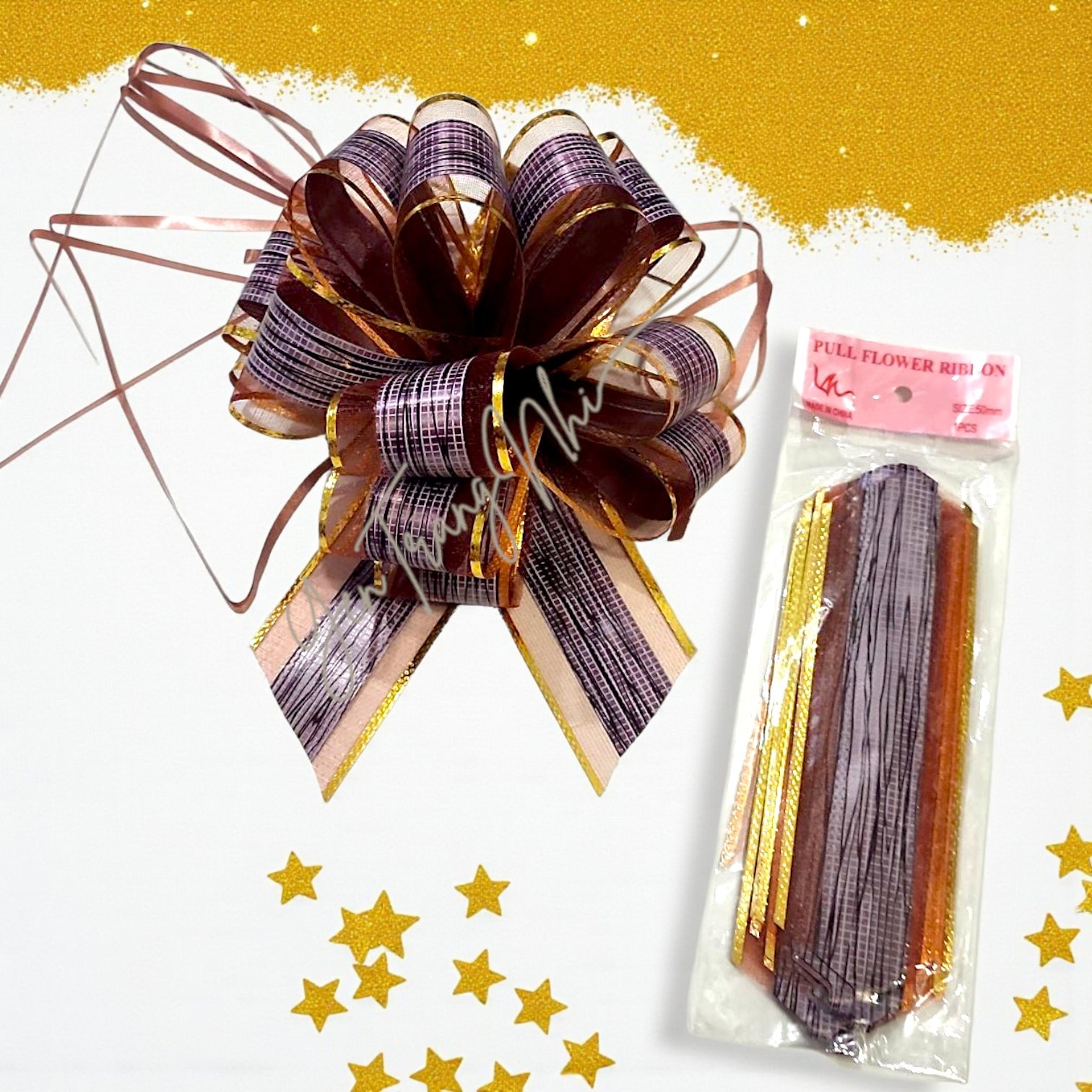 Nơ Rút Hình Bông Hoa Cẩm Tú Cầu 17x5cm (đường kính bông hoa 15-17cm)