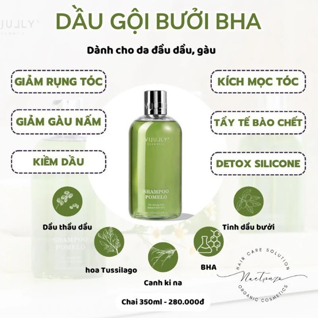 Dầu Gội Bưởi Vijully Pomelo Shampoo Làm Mượt Và Giảm Rụng Tóc 350ml