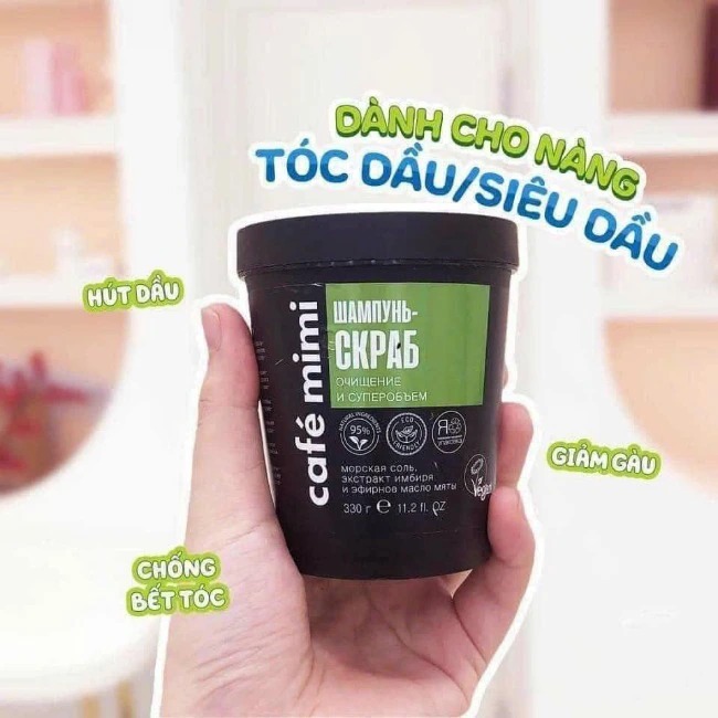 Dầu gội tẩy tế bào chết da đầu làm sạch, kích thích mọc tóc Cafe Mini Shampoo Scrub