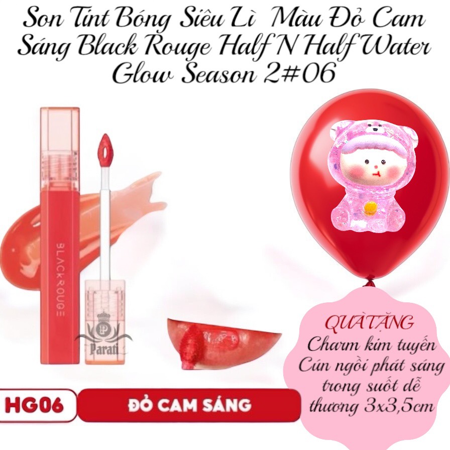 Son Tint Bóng Siêu Lì Có Màu Son Black Rouge Half N Half Water Glow - Season 2