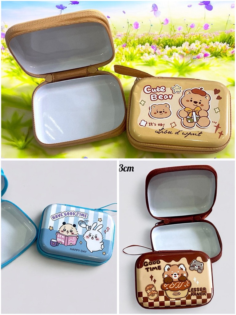 17.4 Hộp đựng thẻ họa tiết hoạt hình 9,5*7,2*3,2cm (có dây kéo )