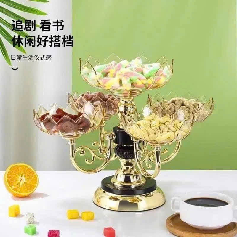 PN. Khay mứt 5 cánh 2 tầng xoay cao cấp