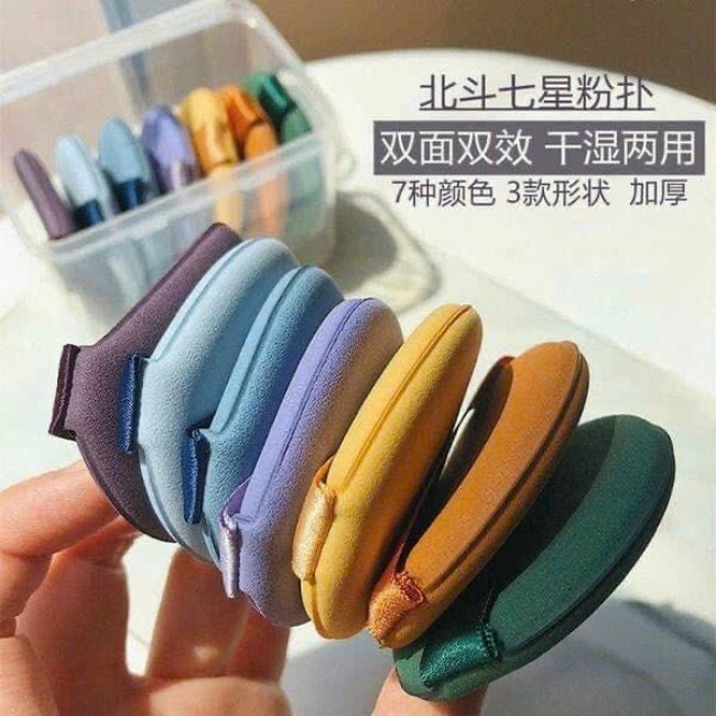 T9. Bông Phấn Trang Điểm Set 7 Miếng Có Hộp