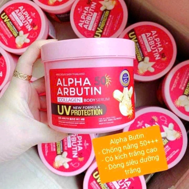 Kem Dưỡng TrChống Nắng Alpha Arbutin Collagen Body Serum SPF50 500g Thái Lan