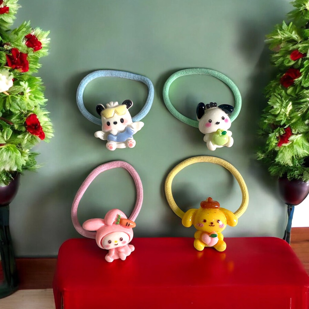 Sét 4 Dây Cột Tóc Đính Charm