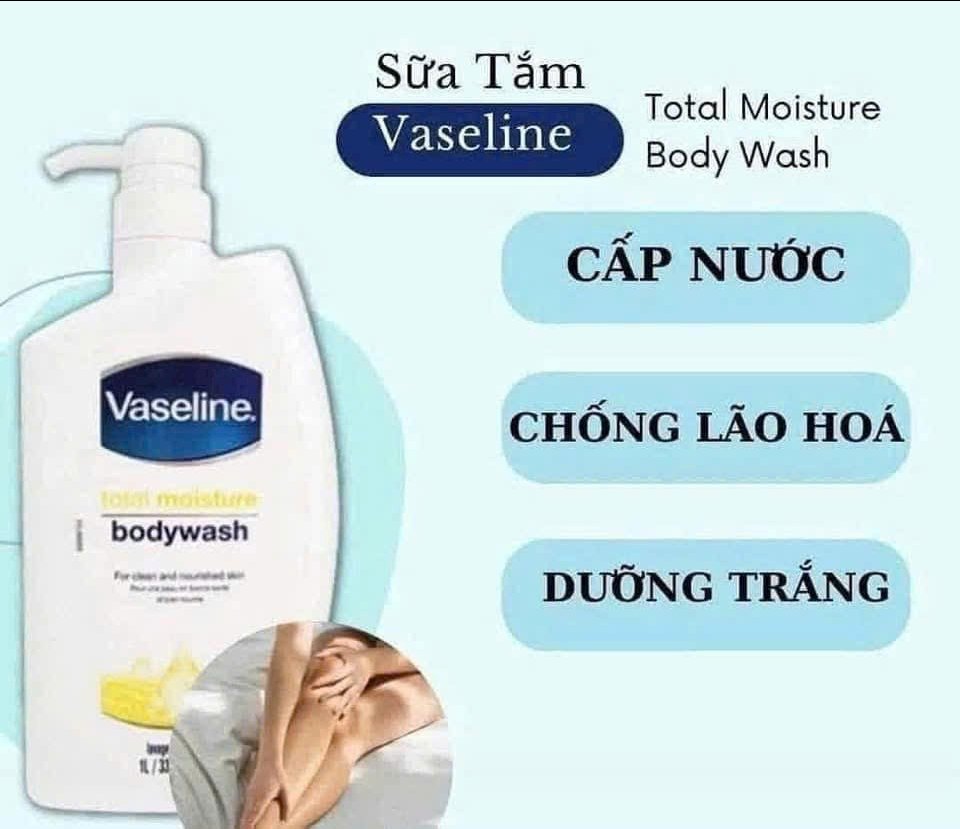 Sữa Tắm Dưỡng Ẩm Vaseline Total Moisture Body Wash 1L